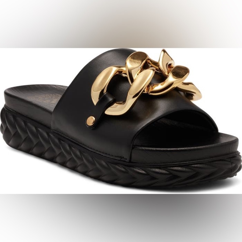VINCE CAMUTO Lana Womens Slip On Chain Slide Sandals